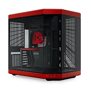 Gabinete Gamer HYTE Y70 Touch Pitch Tela Touch 14.5 C/ Cabo Riser Usb Type-C Black and Red - CS-HYTE-Y70TI-RB
