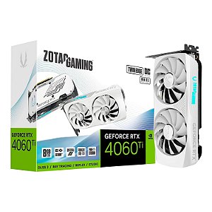 Placa de Video Zotac GeForce RTX 4060 Ti Twin Edge OC White Edition 8GB GDDR6 128bit - ZT-D40610Q-10M