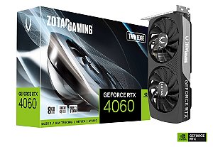 Placa de Video Zotac GeForce RTX 4060 Twin Edge 8GB GDDR6 128bit - ZT-D40600E-10M