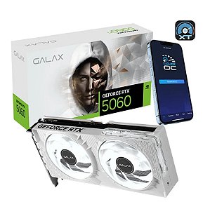 Placa de Video Galax GeForce RTX 5060 1-Click OC White 8GB GDDR7 128 bits - 56NSN8MDCZWH