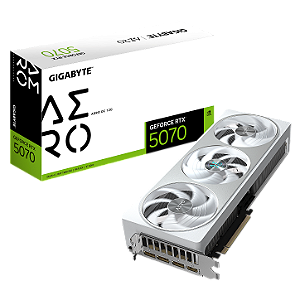 Placa de Video Gigabyte GeForce RTX 5070 Aero OC 12GB GDDR7 192-bit - GV-N5070AERO-OC-12GD