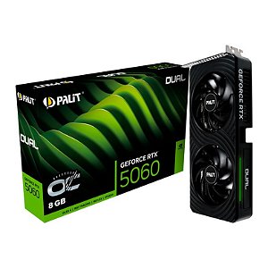 Placa de Vídeo Palit GeForce RTX 5060 Dual OC 8GB GDDR7 128-bit - NE75060S19P1-GB2063D