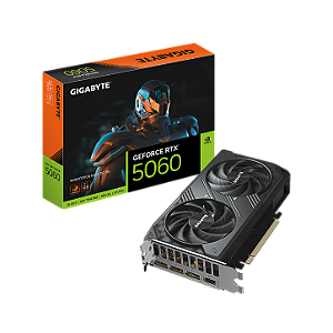Placa de Video Gigabyte GeForce RTX 5060 Windforce MAX OC 8GB GDDR7 128 bit - GV-N5060WF2MAX-OC-8GD