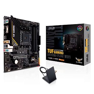Placa Mãe Asus Tuf Gaming A520M Plus WiFi Socket AM4 Chipset AMD A520 DDR4 Micro ATX