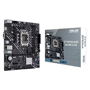 Placa Mãe Asus Prime H610M-K D4 Socket LGA 1700 Chipset Intel H610 DDR4 Micro ATX