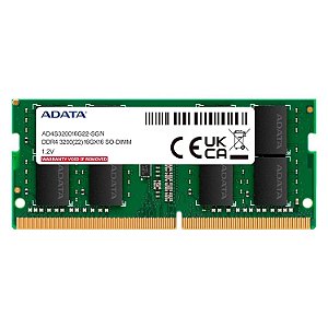 Memória RAM Adata Premier 16GB DDR4 3200MT/s para Notebook - AD4S320016G22-SGN