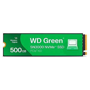 SSD 500GB Western Digital WD Green SN3000 M.2 NVMe PCIe 4.0 5000MBs/4200MBs - WDS500G4G0E