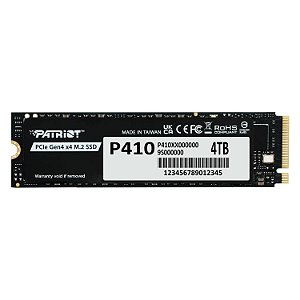 SSD 4TB Patriot P410 M.2 NVMe PCIe 4.0 5000MBs/4800MBs - P410P4TBM28H