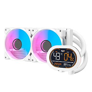 Water Cooler para Processador Darkflash DH240D ARGB - Branco Com Painel Monitor