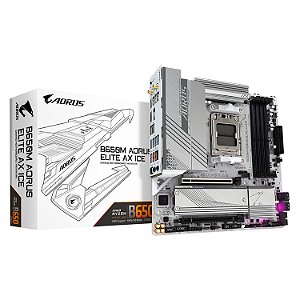 Placa Mãe Gigabyte B650M Aorus Elite AX Ice DDR5 AM5 Micro-ATX
