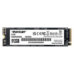 SSD 512GB Patriot P320 M.2 NVMe PCIe 3.0 3000MBs/2200MBs - P320P512GM28