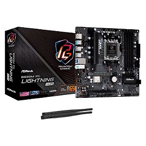 Placa Mãe Asrock B650M Pg Lightning WiFi DDR5 AM5 Micro-ATX