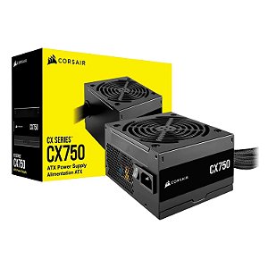 Fonte Corsair CX750 CX750 CP-9020279-NA ATX 750W 80 Plus Bronze - Preto