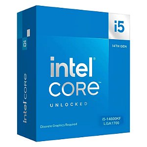 Processador Intel Core i5-14600KF Socket LGA 1700 14 Core 20 Threads 3.5GHz e 5.3GHz Turbo Cache 24MB