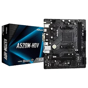 Placa Mãe Asrock A520M-HDV DDR4 AM4 Micro-ATX