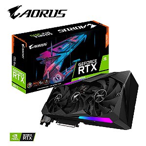 Placa de Vídeo Gigabyte AORUS GeForce RTX 3070 MASTER 8G 8GB GDDR6 256Bits - GV-N3070AORUS M-8GD