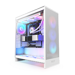 Gabinete NZXT H7 Flow RGB Mid-Tower Vidro Temperado Branco - CM-H72FW-R1