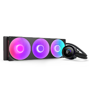 Water Cooler NZXT Kraken Plus 360 RGB LCD 1.54 Pol 360mm Preto - RL-KR360-B2