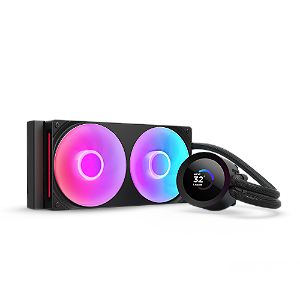 Water Cooler NZXT Kraken Plus 240 RGB LCD 1.54 Pol 240mm Preto - RL-KR240-B2