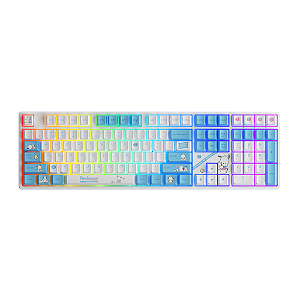 Teclado Mecânico Gamer Akko Pochacco 5108B Plus RGB Switch Akko Cream Blue V3 Pro ANSI