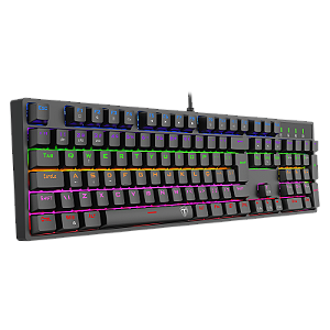 Teclado Mecânico Gamer T-Dagger Rebel Full Size Rainbow Preto Switch Marrom ABNT2 T-TGK328-BR