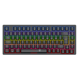 Teclado Mecânico Gamer T-Dagger Megatre 75% Rainbow Preto Switch Marrom Hot-Swap ABNT2 T-TGK326-BR
