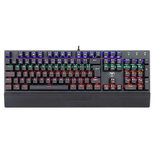 Teclado Mecânico Gamer T-Dagger Destroyer Preto Rainbow Switch Azul Full Size ABNT2 T-TGK305-BL