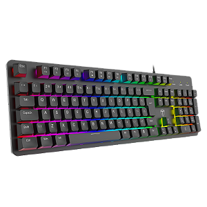 Teclado Gamer T-Dagger Echo Membrana Preto RGB Estrutura em Metal Full Size ABNT2 T-TGK109