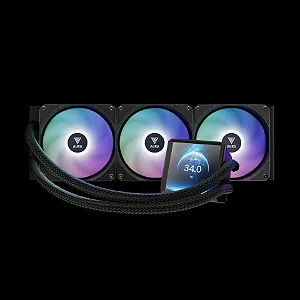 Water Cooler Gamdias Aura GL360 LCD Preto 360MM - AURA-GL360-LCD