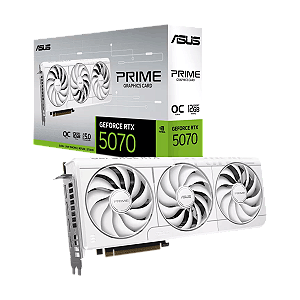 Placa de Vídeo ASUS GeForce RTX 5070 Prime OC White 12GB GDDR7 192 bit - PRIME-RTX5070-O12G-WHITE