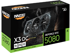 Placa de Vídeo Inno3D GeForce RTX 5080 X3 OC 16GB GDDR7 256 bit - N50803-16D7X-17603930