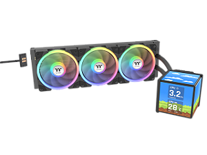 Water Cooler Thermaltake TT MineCube 360 Ultra ARGB Sync Black AIO 3x120mm Quad LCD - CL-W481-PL12SWA