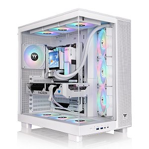 Gabinete Gamer Thermaltake View 380 XL TG ARGB Snow Mid Tower 4x 120mm ARGB - CA-11E-00M6WN-00