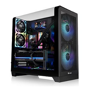Gabinete Gamer Thermaltake View 390 Air TG Black Mid Tower 2x CT120 - CA-11F-00M1WN-00