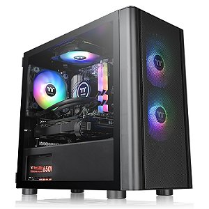 Gabinete Gamer Thermaltake V150 TG ARGB Breeze Black Micro Case 3 Fans ARGB - CA-1R1-00S1WN-02