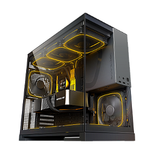 Gabinete Gamer Geometric Future Model 5 Preto e Cinza com 5 Fans - GEO-M5F-BG