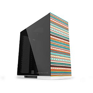 Gabinete Gamer Geometric Future Model 8 Bohemia Branco Painel Frontal em Tecido Sem Fan - GEO-M8-BOH