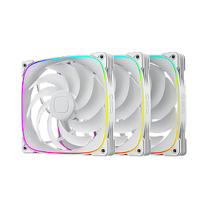 Kit 3 Fans Geometric Future Squama 2503 140mm RGB Branco - GEO-S2503W-14T