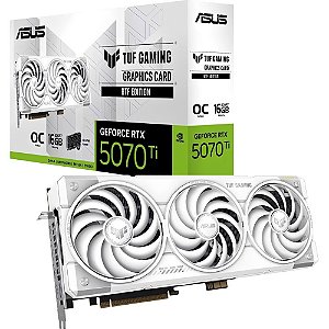 Placa de Vídeo ASUS TUF Gaming GeForce RTX 5070 Ti BTF White OC Edition 16GB GDDR7 256 bits - TUF-RTX5070TI-O16G-BTF-WHITE