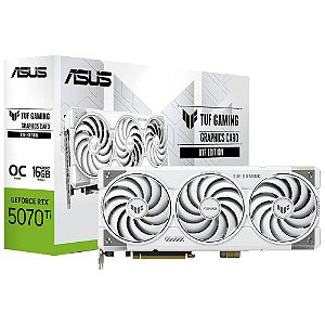 Placa de Vídeo ASUS TUF Gaming GeForce RTX 5070 Ti BTF White OC Edition 16GB GDDR7 256 bits - TUF-RTX5070TI-O16G-BTF-WHITE