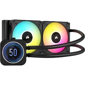 Water Cooler Corsair iCUE H100i Elite LCD XT 240mm RGB Preto - CW-9060074-WW