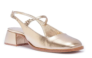 Sapato Scarpin Santa Lolla Couro Nobre Dourado