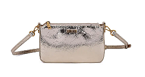 Bolsa Santa Lolla material metal crinkle ouro