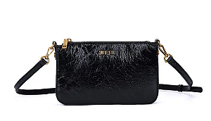 Bolsa Santa Lolla material metal crinkle black