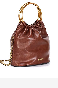 Bolsa Santa Lolla Bucket Rustico Marrom Alça Dupla