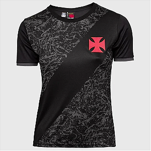 Camiseta Feminina Braziline Vasco Splash - Preta