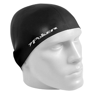 Touca De Natação 100% Silicone Poker Power Adulto - Preto