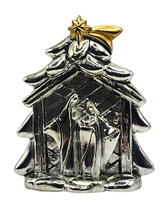 Mini presépio de mesa metalizado