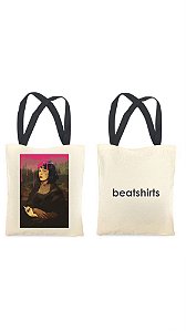 Ecobag com alça preta - 100% algodão - 30cmx40cm - MIA WALLACE