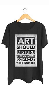 Camiseta ART - 100% algodão corte a fio preta